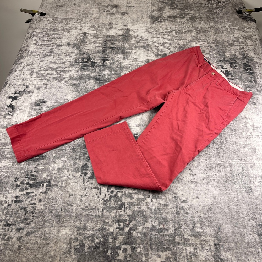 Polo Ralph Lauren Men 32x32 Red Slim Fit Chinos 100% Cotton‎ Prep